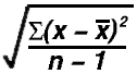 Formula for standard deviation